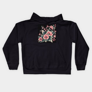 Pink Floral Illustration Kids Hoodie